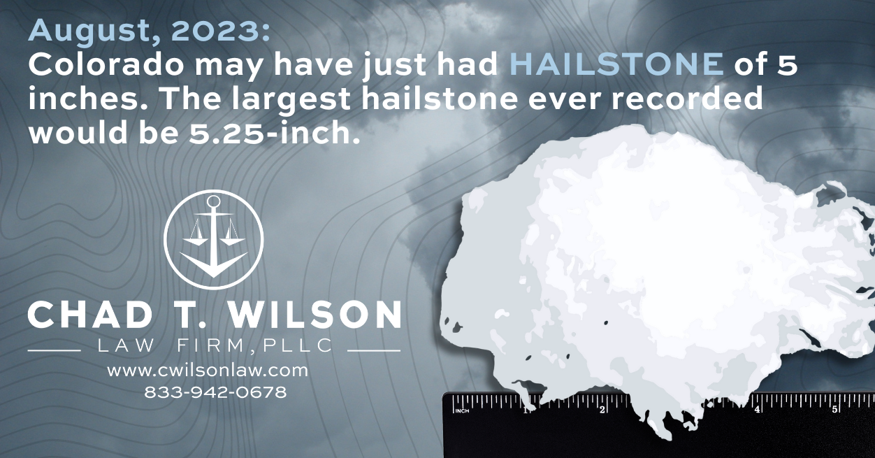 August, 2023: Colorado may have just had HAILSTONE of 5 inches. The largest hailstone ever recorded would be 5.25-inch.